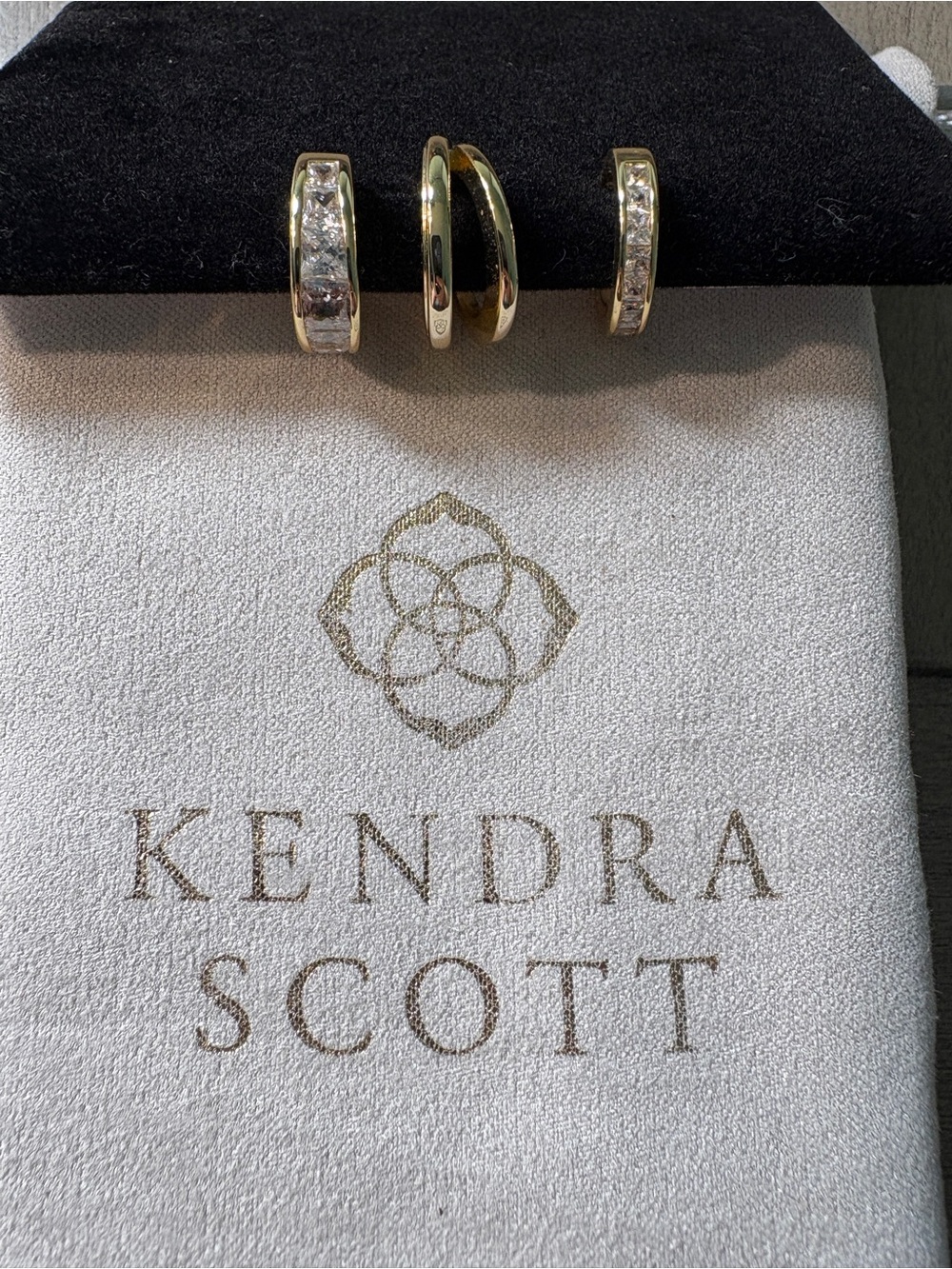 Kendra Scott-Parker Gold Ear Cuff in White Crystal- Set of 3